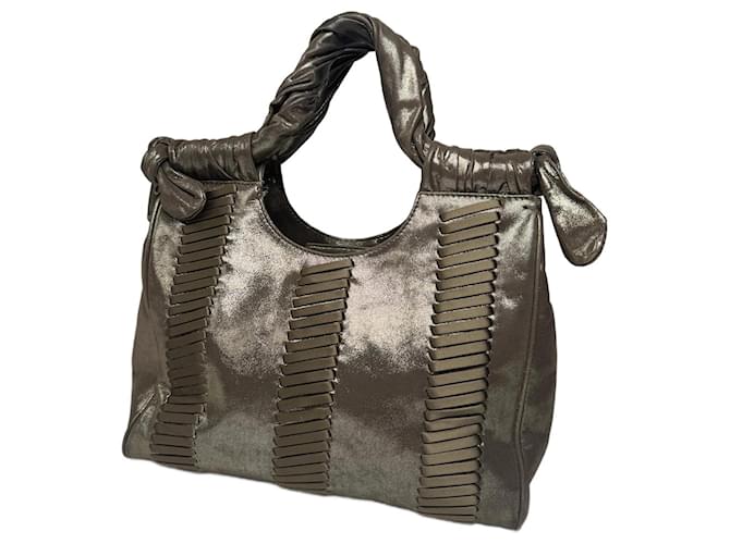 Borsa in pelle vintage Giorgio Armani argento Metallico