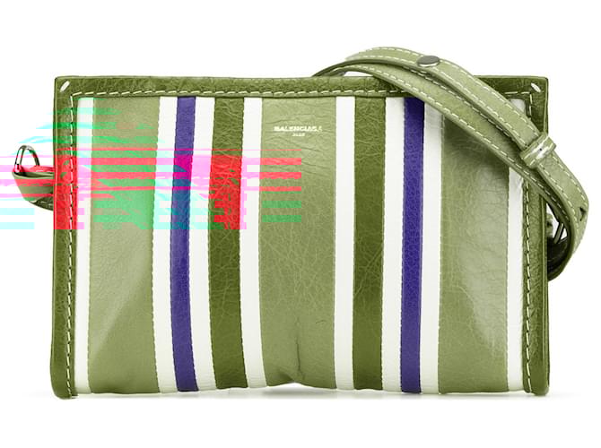 Borsa a tracolla Bazar in pelle di agnello verde Balenciaga