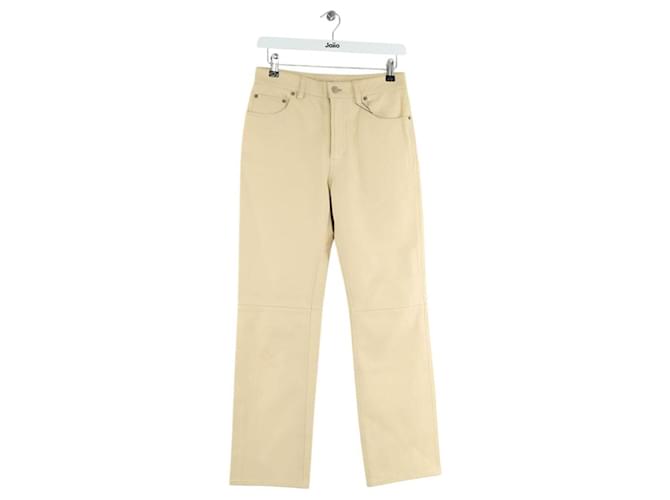Acne Pantaloni in pelle dritti Beige