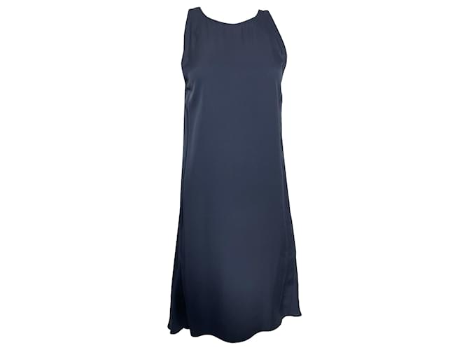 Abito midi senza maniche Theory Long in seta blu navy