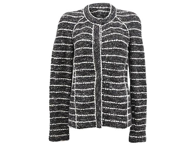 Isabel Marant Etoile Blazer in tweed a righe Lona di Isabel Marant Étoile in lana nera Nero