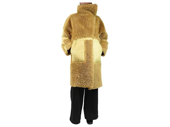 Acne Cappotto in pelle di pecora senape - taglia UK 6 Giallo