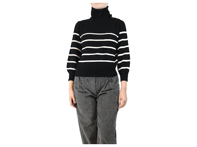 Marc by Marc Jacobs Maglione a collo alto a righe bretoni bianco e nero - taglia S