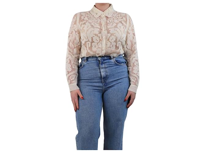 Zimmermann Camicia in pizzo crema - taglia UK 16 Crudo