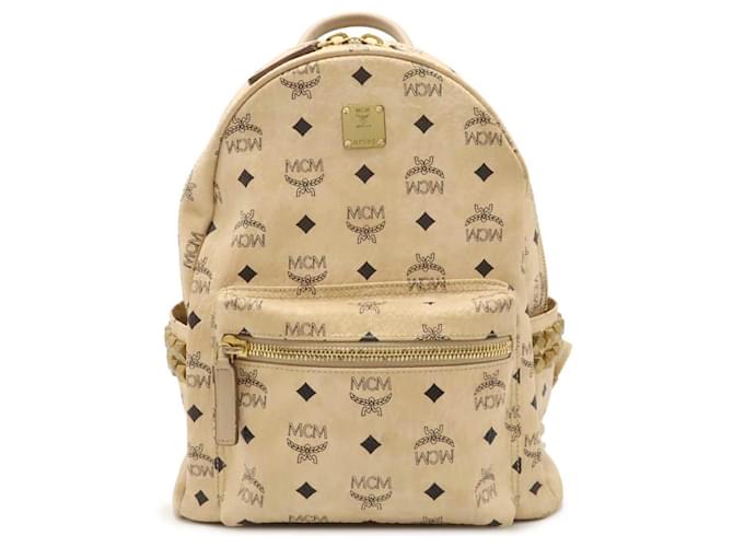 Zaino in pelle MCM Glam Visetos Beige