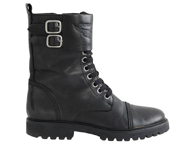 Zadig & Voltaire Scarpe in pelle con lacci Nero