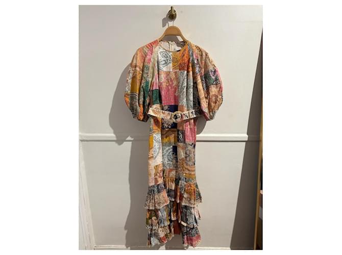 Abito ZIMMERMANN T.International L Lino Multicolore