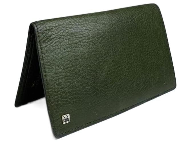 Portacarte in pelle vintage Givenchy verde