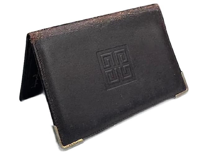 Portacarte in pelle vintage Givenchy marrone