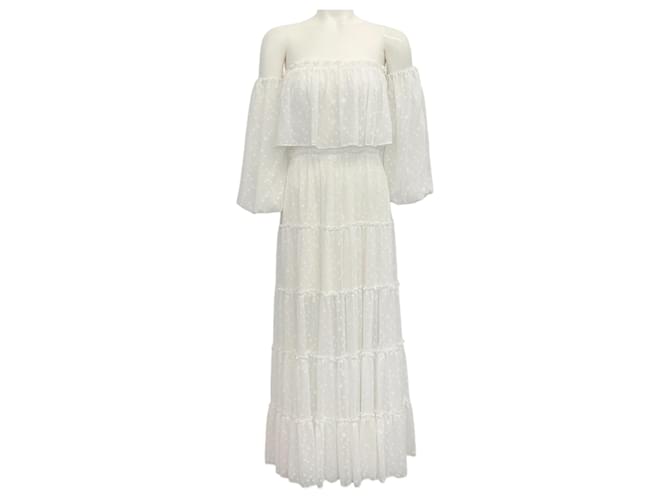 Autre Marque Abito maxi Cassandra a strati White Dot di MISA Los Angeles Bianco