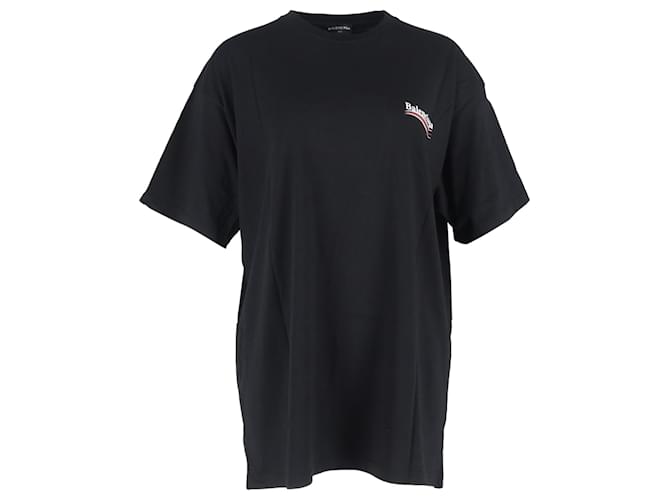 T-shirt di campagna politica Balenciaga in cotone nero