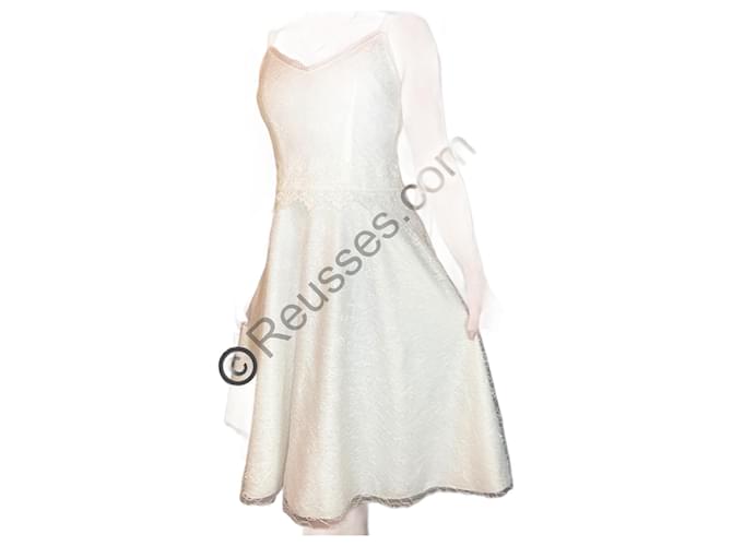 Autre Marque Abito da sposa civile bianco midi con pizzi Elsa Gary taglia 36