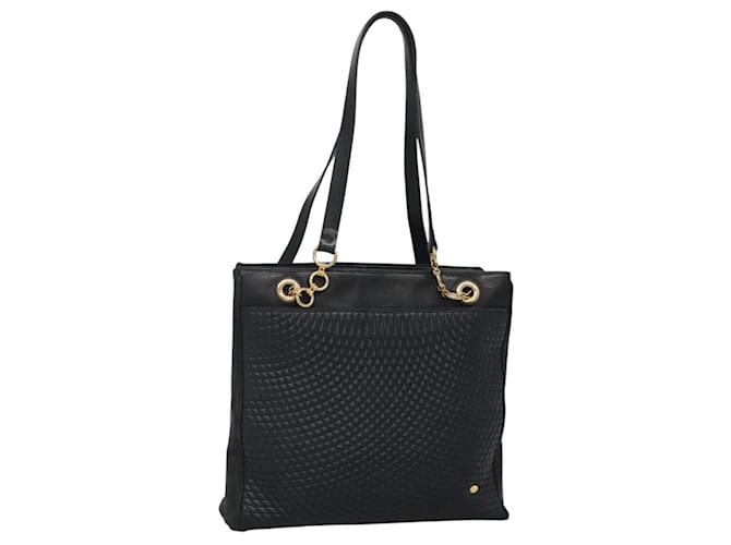 BALLY Borsa a Spalla Trapuntata in Pelle Blu Navy Oro Auth bs22927 D'oro