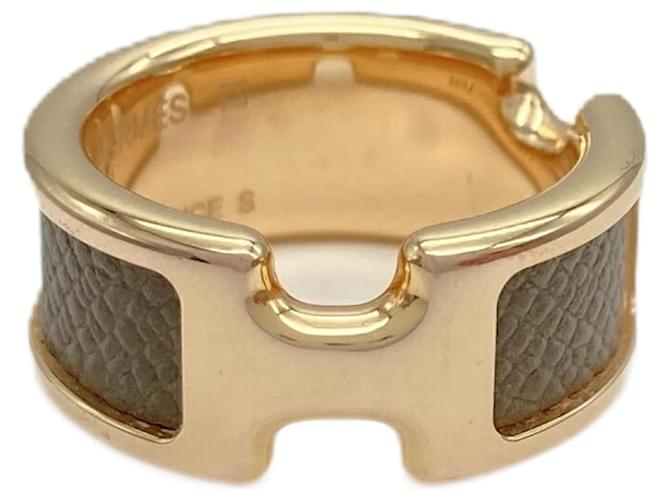 Ring Hermès Anello Hermes Olympe PM Marrone D'oro Taupe