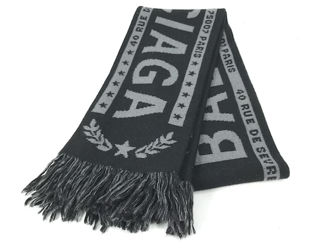 Sciarpa con frange e logo Balenciaga Marrone Nero