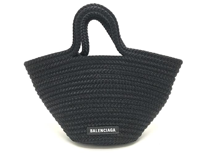 Borsa a cesta Ibiza con logo Balenciaga Nero