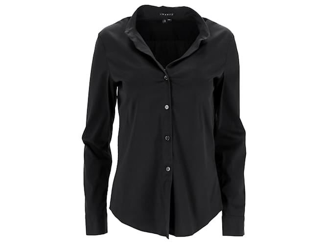 Camicia a maniche lunghe con bottoni Theory in cotone nero