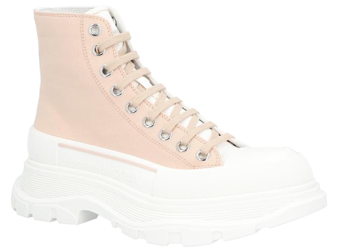 Stivali Tread Slick 'Bianco Grigio' di Alexander McQueen Rosa