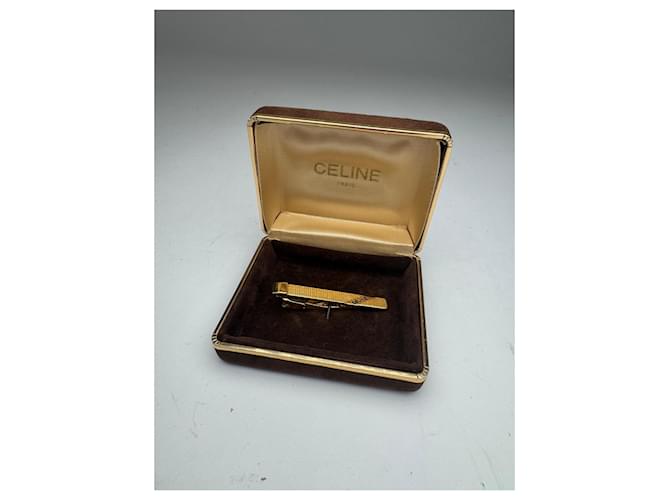 Céline Fermaglio per cravatta vintage Celine Paris D'oro