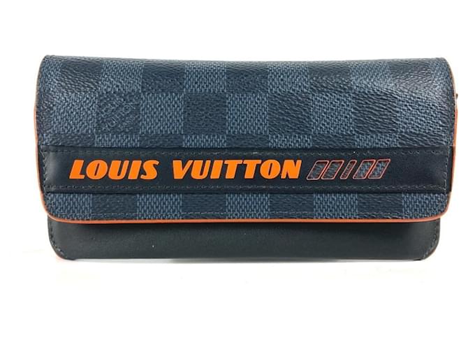 Astuccio per occhiali Damier Cobalt Louis Vuitton Arancione Blu navy