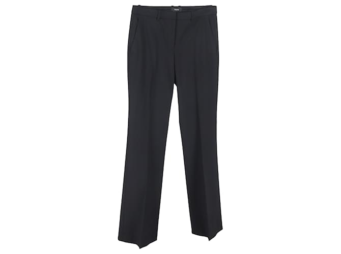 Pantaloni a gamba larga Theory in lana nera Nero