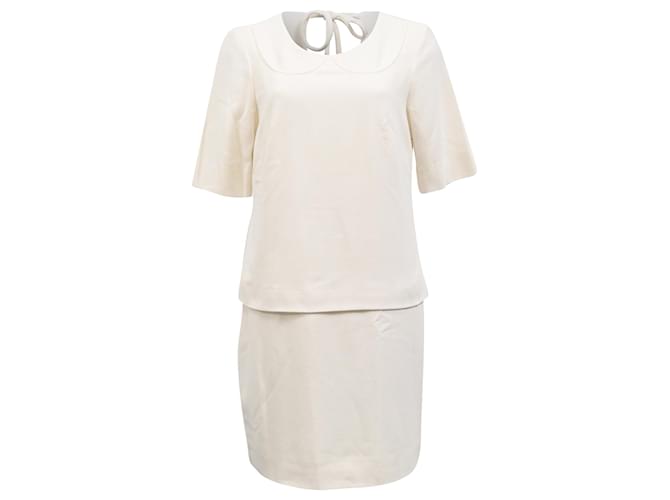 Mini abito con effetto colletto sul retro Sandro Paris in viscosa bianca Bianco Crudo