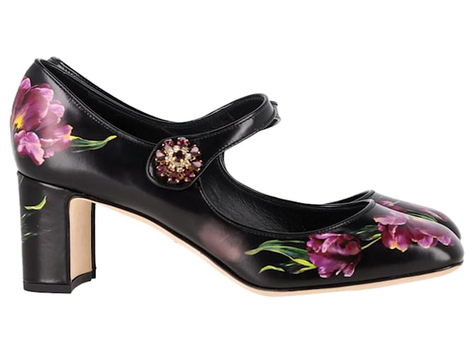 Pumps Mary Jane stampati floreali Dolce & Gabbana in pelle multicolore