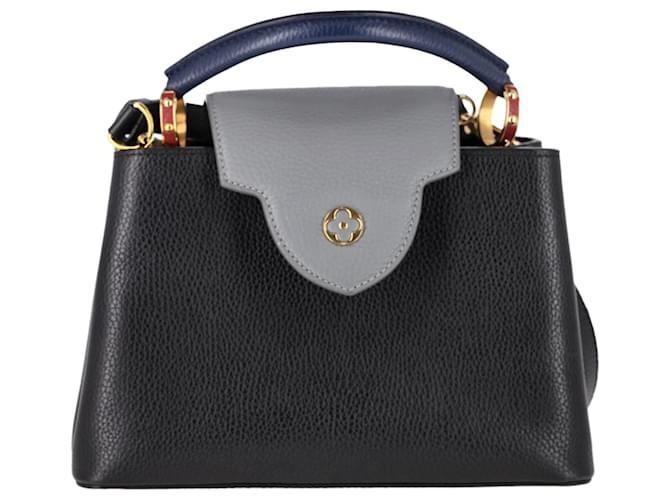 Borsa a mano BB Capucines di Louis Vuitton in pelle nera Rosso Bordò