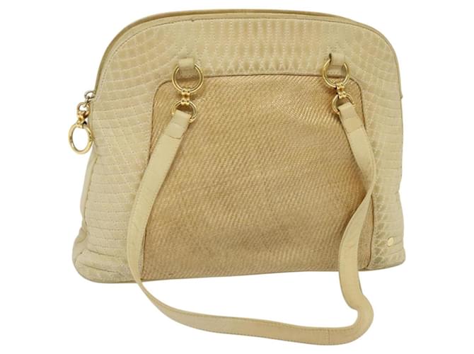 BALLY Borsa a Spalla in Pelle Tela Beige Auth bs23207