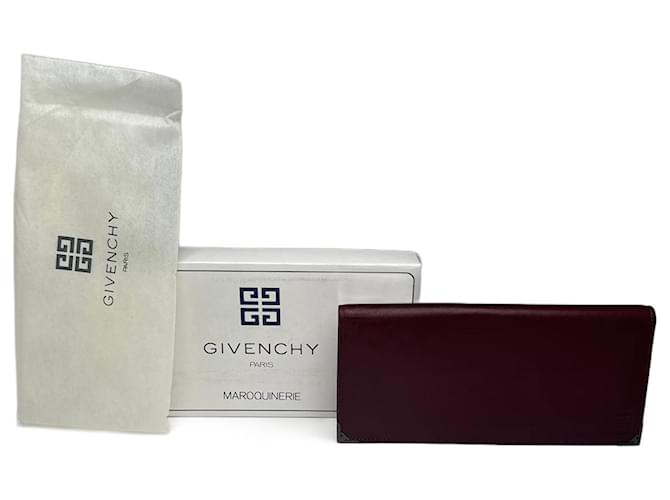 Porta ID in pelle vintage Givenchy bordeaux Bordò