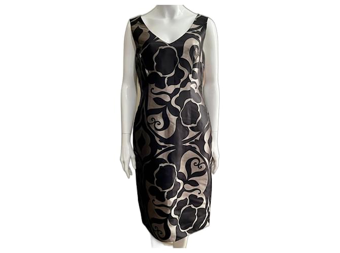 Escada Stupendo vestito di seta Nero Metallico