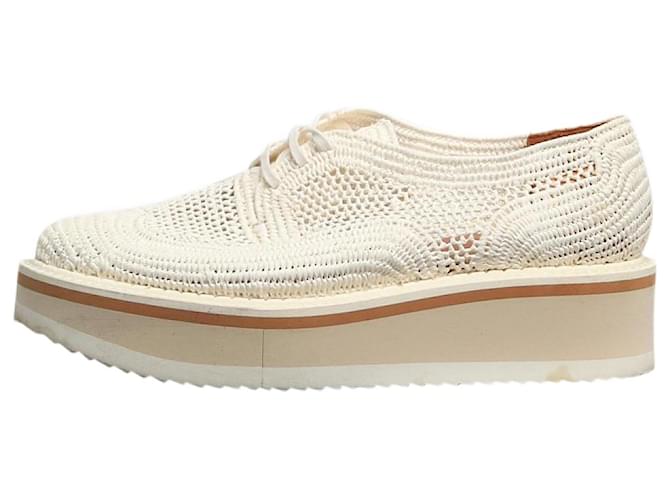 Robert Clergerie Scarpe platform in crochet bianche - taglia EU 37 Bianco