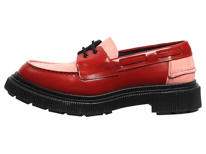 Adieu Scarpe da barca chunky in blocchi di colore rosso e rosa - taglia EU 40