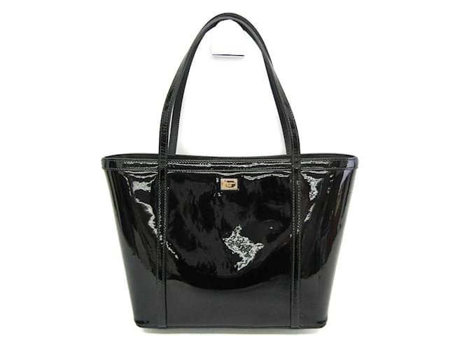 Borsa tote in pelle lucida da donna Dolce & Gabbana Nero