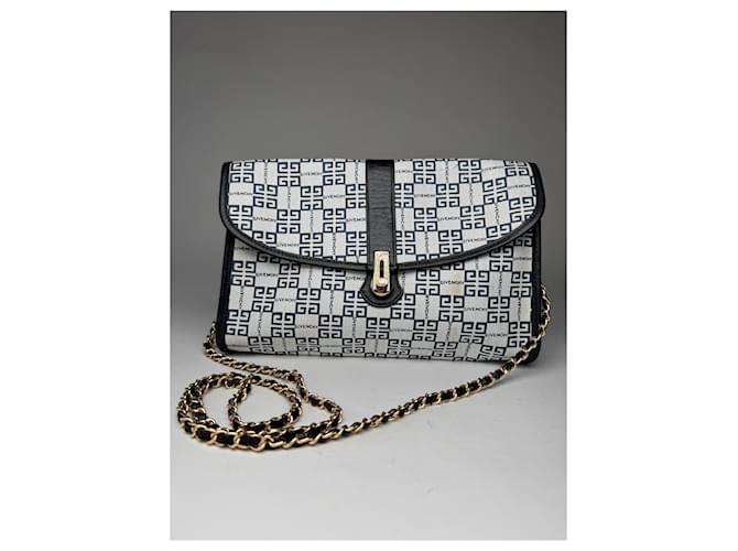 Borsa in pelle monogramma 4G Vintage Givenchy Paris Bianco