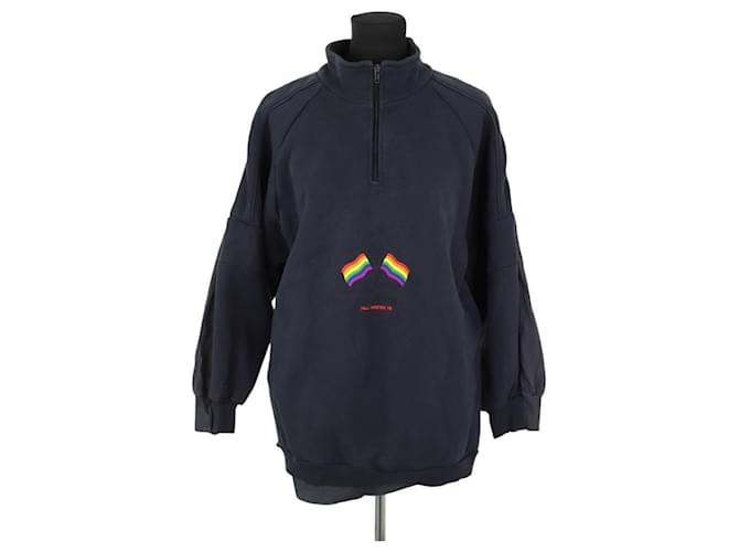 Balenciaga Felpa in cotone nera Nero