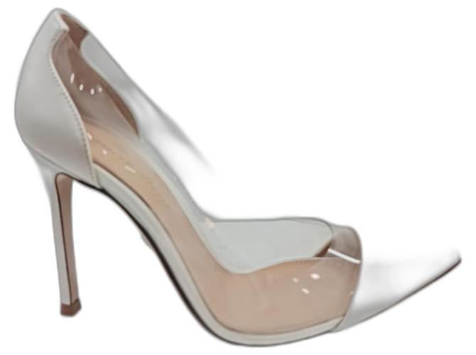 plexi PVC in pelle bianca Gianvito Rossi Bianco
