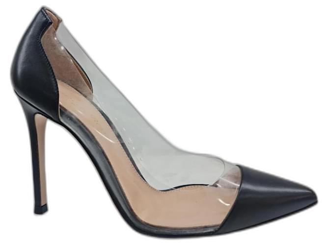 Gianvito Rossi plexy pumps leather black Nero