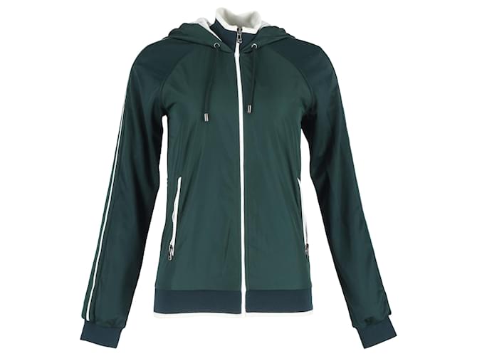 Giacca con cappuccio zip Dolce & Gabbana in poliestere verde Nero