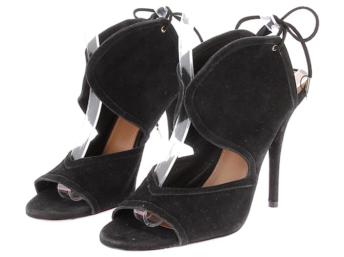Sandali AQUAZZURA T.EU 38.5 in suede Nero