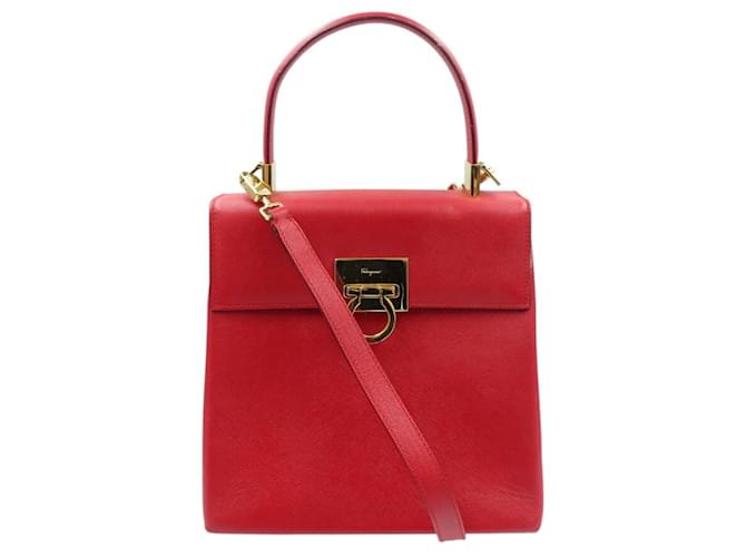 Borsa in pelle Salvatore Ferragamo Gancini AQ-21 0160 Rosso