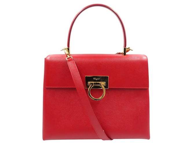 Borsa in pelle Salvatore Ferragamo Gancini AF-21 0290 Rosso