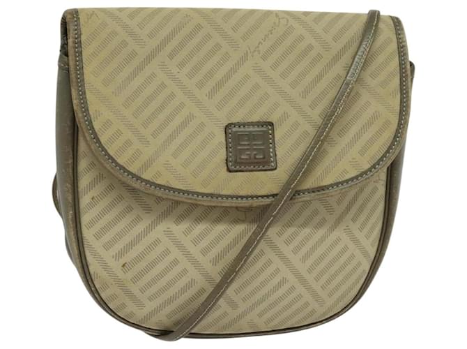 Borsa a spalla GIVENCHY in tela di pelle beige oro Auth bs23699 D'oro