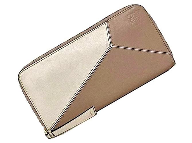 Portafoglio Lungo Rotondo Loewe Bianco Beige