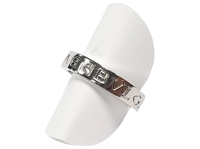 Anello Bulgari con Diamante in Oro bianco