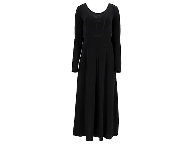 Abito maxi plissettato in jersey Max Mara Leisure in viscosa nera Nero