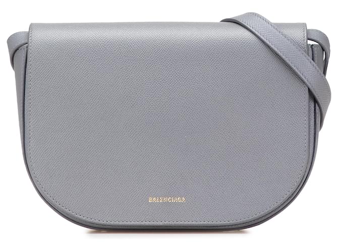 Borsa a tracolla Ville Day S in pelle grigia Balenciaga Marrone