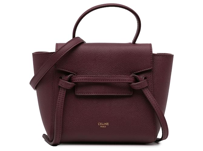 Céline Belt bag in pelle di vitello grana rossa Celine Rosso Bordò