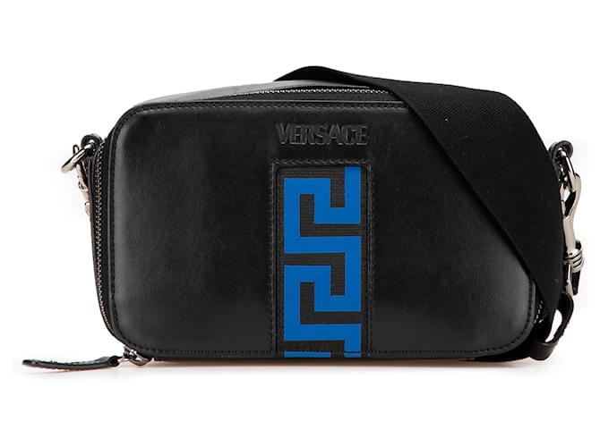 Borsa a tracolla La Greca in pelle nera di Versace Nero