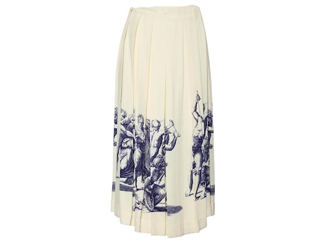 Céline Gonna midi Century Print Bianco Crudo